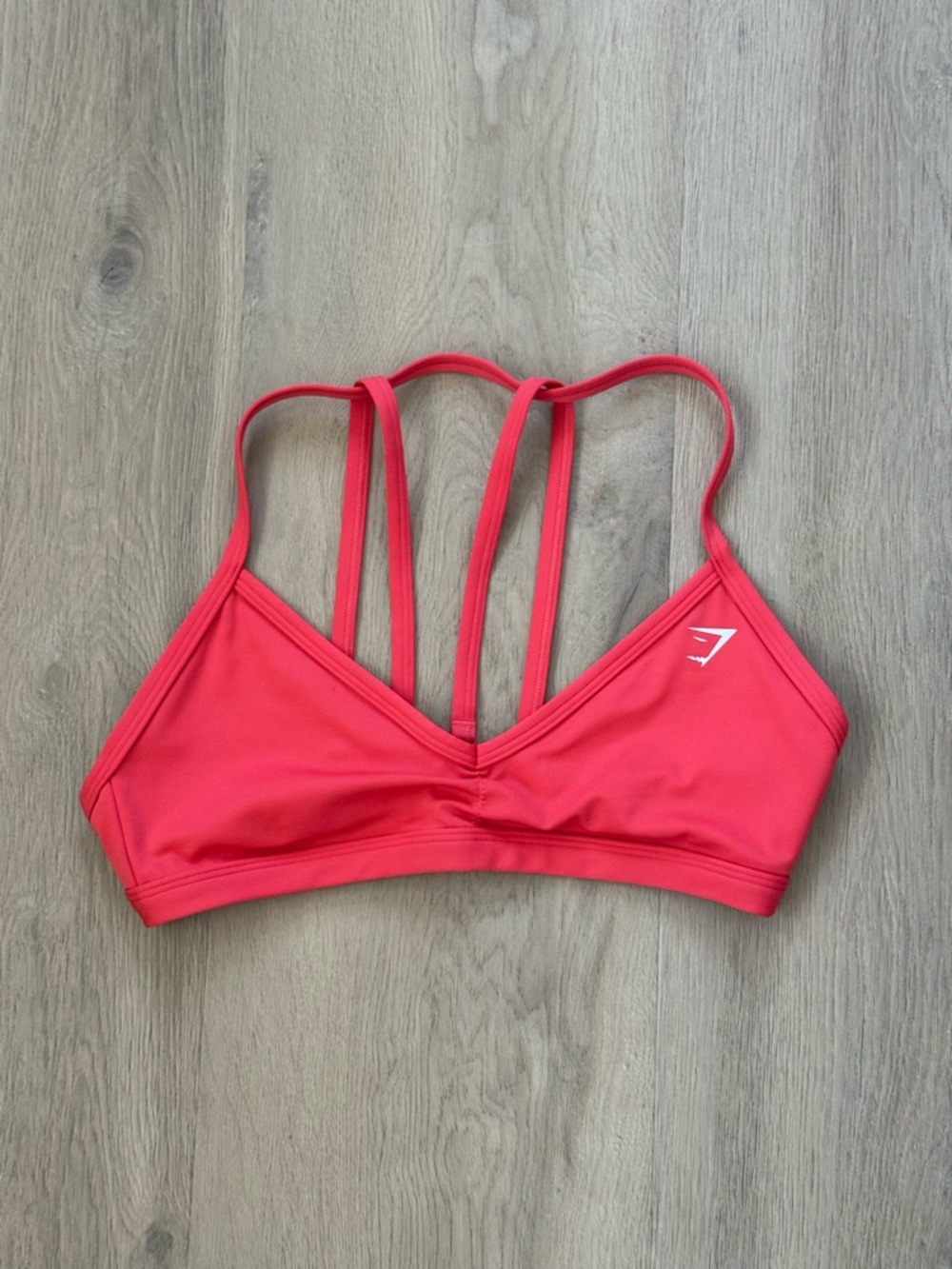 Gymshark Coral Red Strappy Minimal Sports Bra Whitney Match